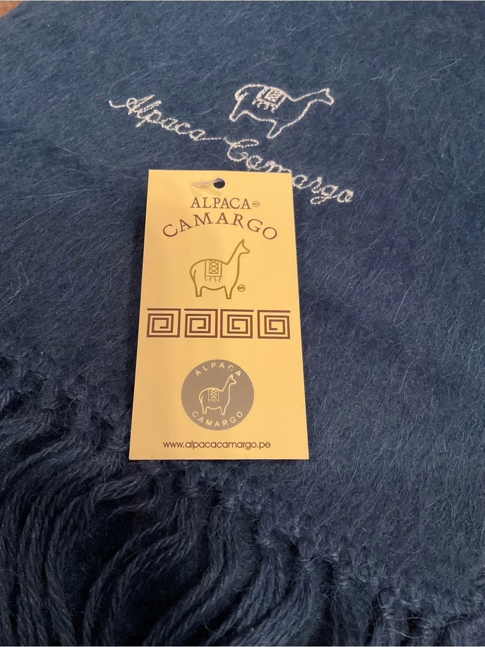 Peruvian Navy Blue Alpaca Scarf